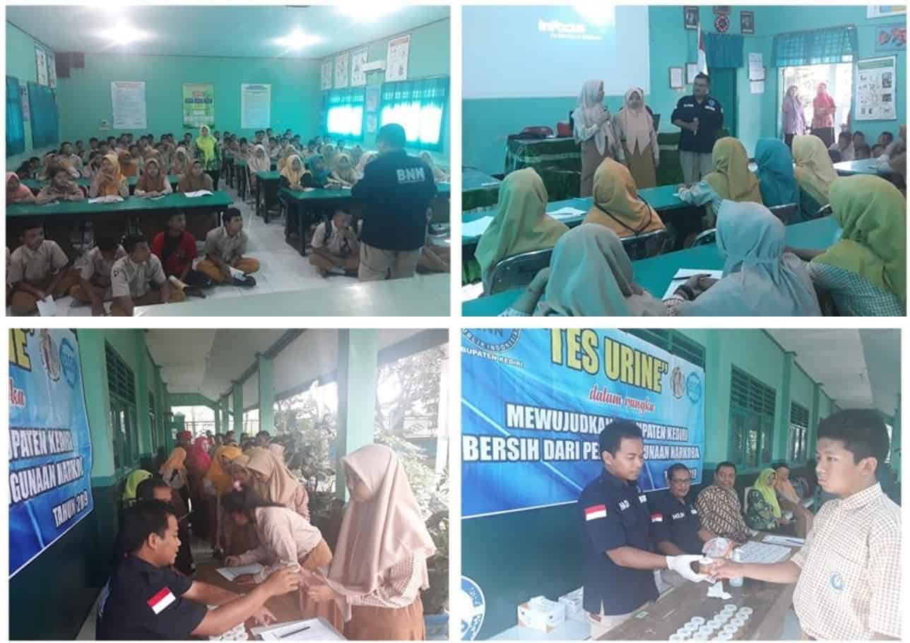 SOSIALISASI P4GN DAN TES URIN MANDIRI DI UPTD SMPN 1 PLOSOKLATEN