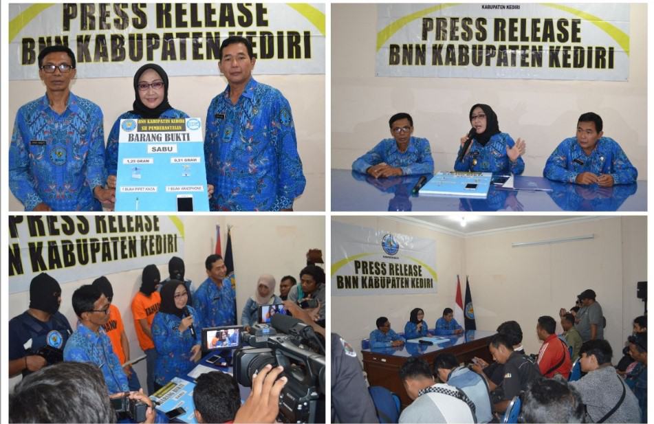 Dua pengedar narkoba antar kota berhasil diringkus BNN Kabupaten Kediri.