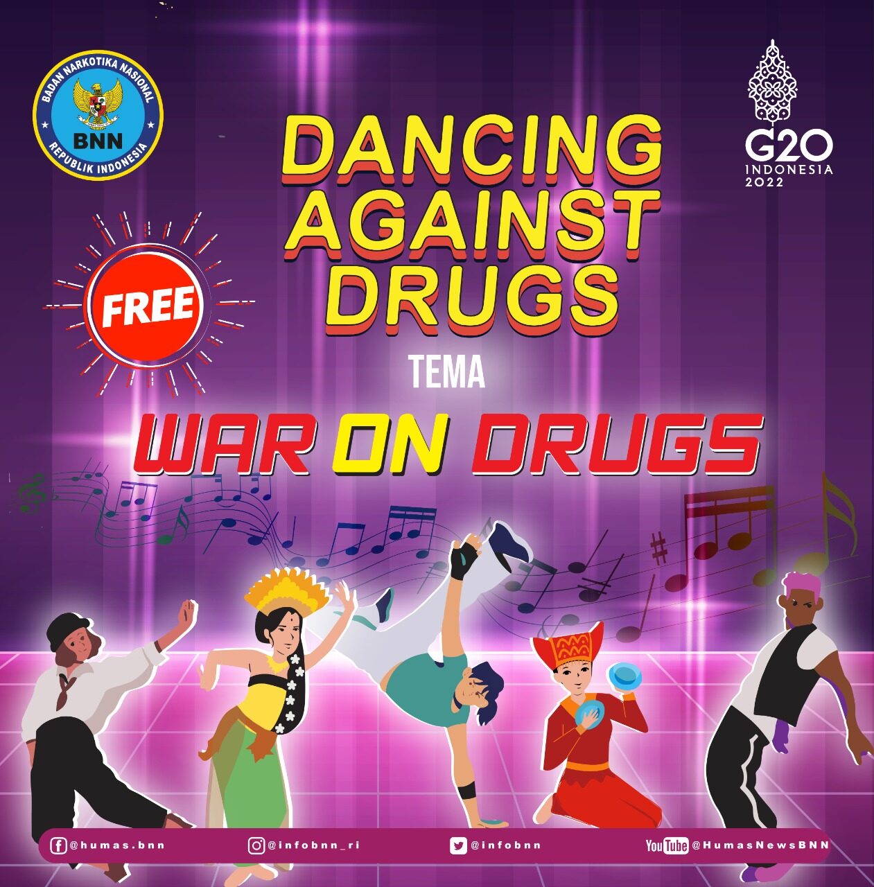 BNN RI MENYELENGGARAKAN LOMBA TARI KREASI “DANCING AGAINST DRUGS”