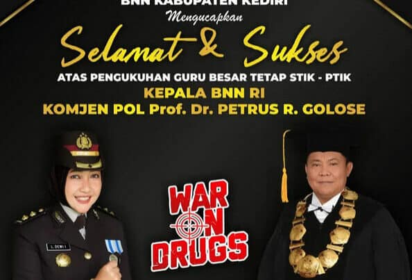 elamat dan sukses atas pengukuhan guru besar tetap bidang ilmu kepolisian STIK-PTIK kepala BNN RI Prof. Dr. Petrus R. Golose